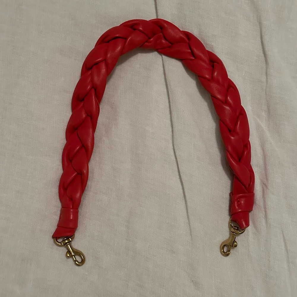 Clare V Cherry Red Braided Shoulder Strap